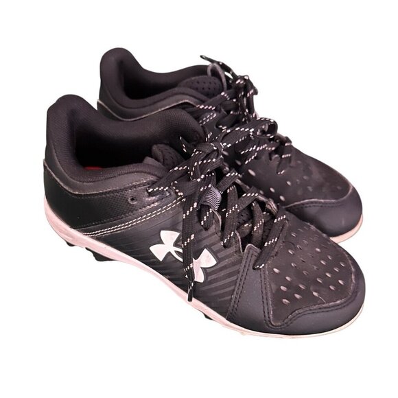 Under Armour Leadoff Low RM Black/Black 3025600-001 Youth Cleats 1.5Y - Picture 1 of 10